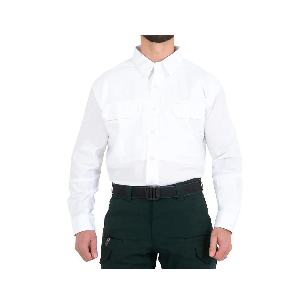 First Tactical Men's V2 Tactical Long Sleeve Shirt White 111006-010