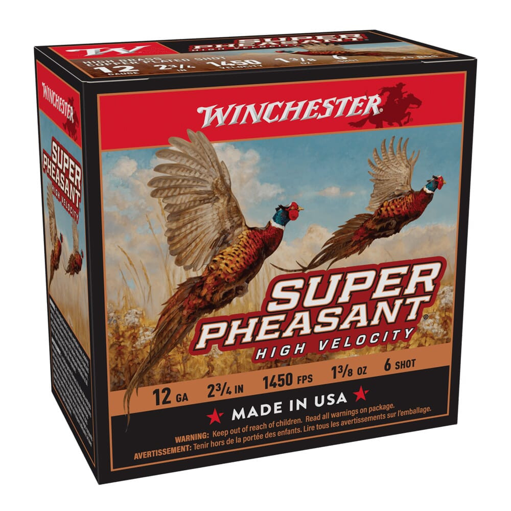 Winchester 12ga 2.75\" #6 Super Pheasant HV HB 1-3/8oz Shells Case of 250 X12PHV6