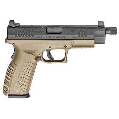 Springfield Armory XD(M) 9mm 4.5\" Flat Dark Earth Threaded Barrel (W/3 Magazines) Pistol XDMT9459FDEHCE