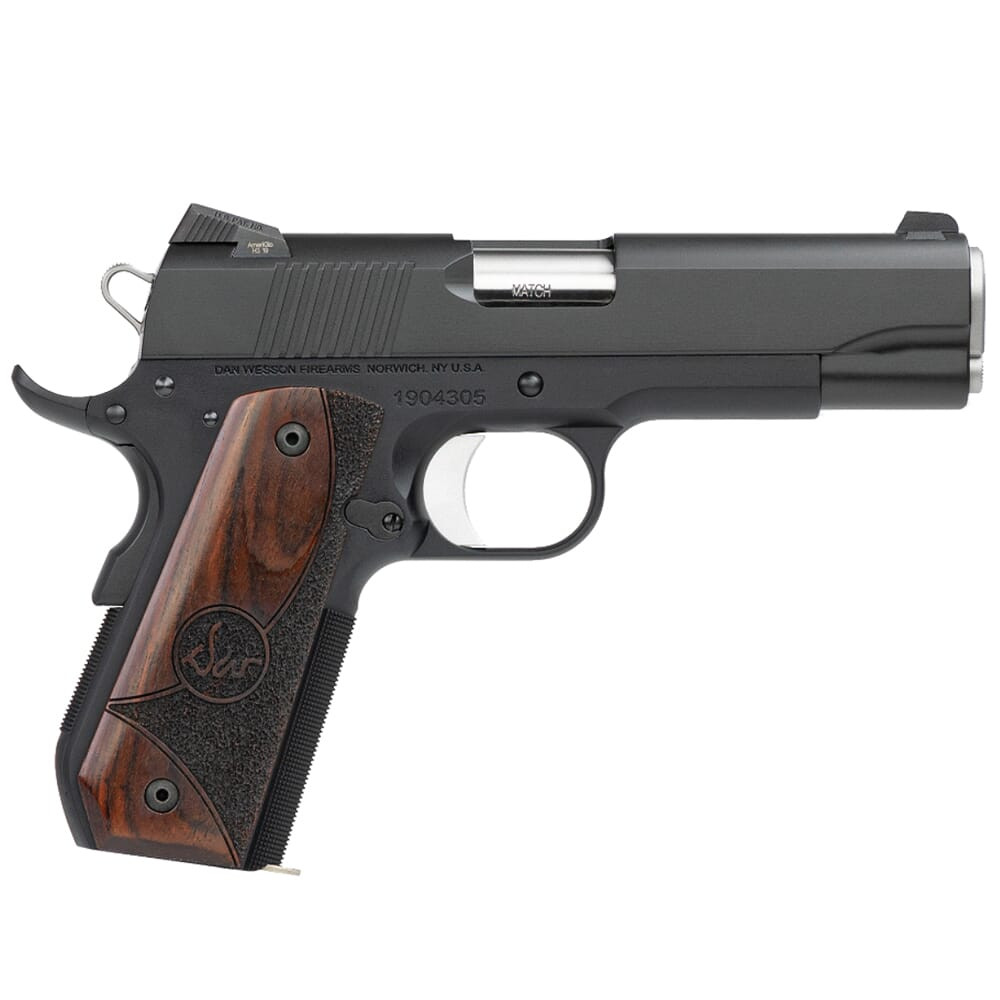 Dan Wesson Guardian 9mm 4.25" Bbl Blk Alum Bobtail Frame w/Fixed Trit Night Sights, Wood Grips, 9rd Pistol 01828