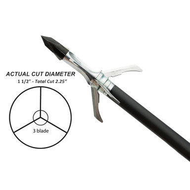 Grim Reaper CrossBow RT 100gr 1-1/2\" 3-Blade Mechanical Broadheads 3pk 1973
