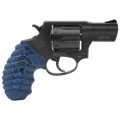 Taurus 856 .38 Special 2\" 6rd Bk/Bk VZ Bk Blue Cyclone Grip Revolver 2-856021MVZ16