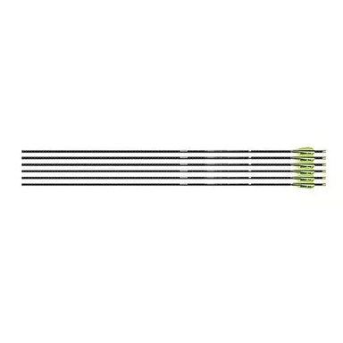 Easton 4mm FMJ Match Grade 400 Arrow w/3'' Hybrid 26 Vanes & 55gr Half-Outs 6pk 801393
