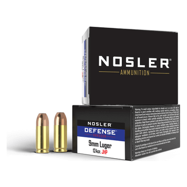 Nosler Defense Handgun DEFA - 9mm +P 124g BHG JHP (20ct) Ammunition 38432