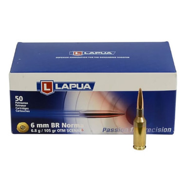 Lapua 6mm BR Norma 105gn Scenar-L Rifle Ammunition LU4316047