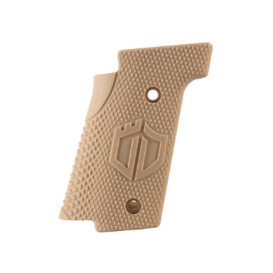 Walther Arms 9mm  Q5 SF G10 Thin Grips - Checkered In Solid Coyote Brown 5132115