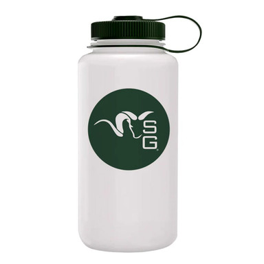 Stone Glacier Ram Nalgene 32oz Wide Mouth Water Bottle White and Green 32oz 60120-GN-32oz
