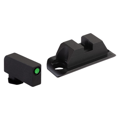 Ameriglo Green Tritium-Black Outline .240\" Front Sight, Flat Black Rear Sight For Glock Gen 5 and 6 9mm/.40, A-Cut/COA, Standard Width AC-809 - Main Image
