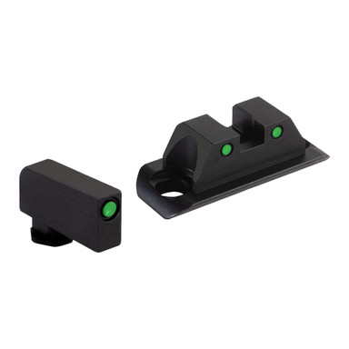 Ameriglo Green Tritium 3 Dot Sight Set, Black Outline, .240 Front Sight For Glock Gen 5 and 6 9mm/.40, A-Cut/COA, Standard Width AC-813 - Main Image