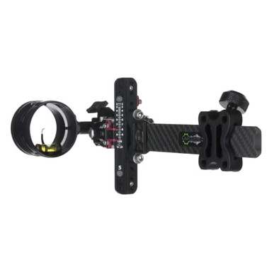 AXCEL Archery LANDSLYDE Carbon Pro Slider w/AccuStat II Scope Micro 2-Pins .019 Fiber Black Bow Sight ALND-C219-4BK