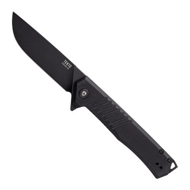 Tekto F1 Alpha Black D2 Blade Black G10 Handle Black Accents Fine Edge Folding Knife F1R-G1BK-D2BK1-A1 - Main Image