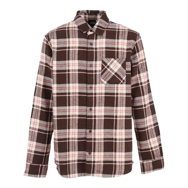 Oakley Men's Cocoa Brown/Mist/F Red Lifestyle Podium Plaid Ls Flannel FOA402573-9NX - Main Image