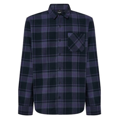 Oakley Men's Black/Graphite/Amethyst Lifestyle Podium Plaid Ls Flannel FOA402573-9QX - Main Image