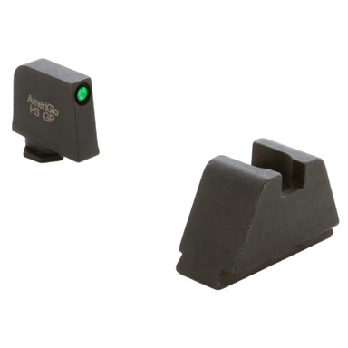 Ameriglo Optic Compatible 3XLT Green Tritium w/Black Outline .365\"F, Flat Black .451\"R Sight Set for Glock 3XL (Excl. 42,43,48) GL-811