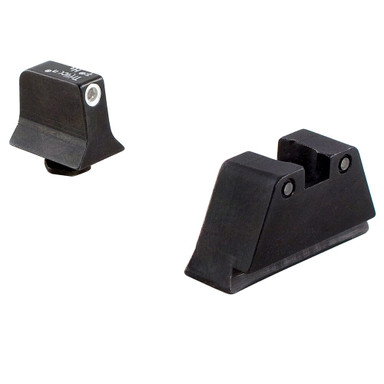 Trijicon Bright & Tough Night Sight Suppressor Set White Front/Black Rear with Green Lamps for Glock Models 17, 17L, 19, 22-28, 31-35 and 37-39 GL201-C-600658 600658