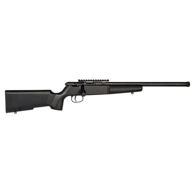 Savage Arms Rascal Target .22 LR 16.13\" 1:16\" 1/2x28 Bbl Black Hardwood BA Single-Shot Rifle w/Ear Plugs & Firearms Lock 13823