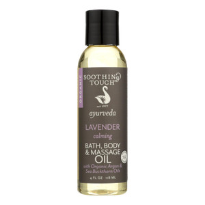 Soothing Touch Bath Body And Massage Oil - Organic - Ayurveda - Lavender - Calming - 4 Oz Soothing Touch Bath Body And Massage Oil - Organic - Ayurveda - Lavender - Calming - 4 Oz