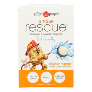 Ginger People Ginger Rescue For Kids - Mighty Mango - 24 Chewable Tablets - Case Of 10 Ginger People Ginger Rescue For Kids - Mighty Mango - 24 Chewable Tablets - Case Of 10