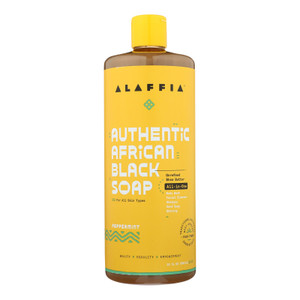 Alaffia - African Black Soap - Peppermint - 32 Fl Oz. Alaffia - African Black Soap - Peppermint - 32 Fl Oz.