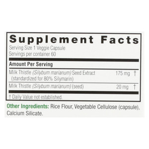 Nature's Answer - Milk Thistle Seed Extract - 60 Vegetarian Capsules Nature's Answer - Milk Thistle Seed Extract - 60 Vegetarian Capsules