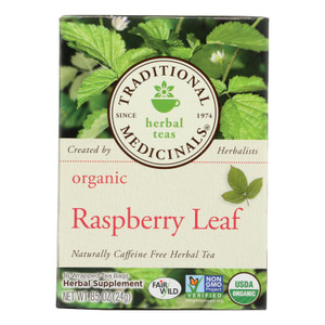 Traditional Medicinals Organic Raspberry Leaf Herbal Tea - 16 Tea Bags - Case Of 6 Traditional Medicinals Organic Raspberry Leaf Herbal Tea - 16 Tea Bags - Case Of 6