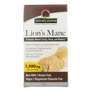 Nature's Answer - Lion's Mane Veg Capsules - 1 Each-90 Ct Nature's Answer - Lion's Mane Veg Capsules - 1 Each-90 Ct