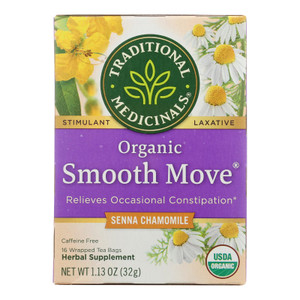 Traditional Medicinals Organic Smooth Move Chamomile Herbal Tea - 16 Tea Bags - Case Of 6 Traditional Medicinals Organic Smooth Move Chamomile Herbal Tea - 16 Tea Bags - Case Of 6