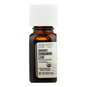 Aura Cacia - Organic Cinnamon Leaf - .25 Oz Aura Cacia - Organic Cinnamon Leaf - .25 Oz