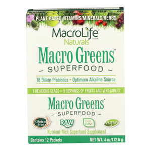 Macrolife Naturals Macro Greens Original - 12 Packets - 4 Oz Macrolife Naturals Macro Greens Original - 12 Packets - 4 Oz