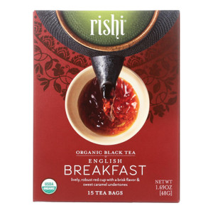 Rishi Organic Tea - English Breakfast - Case Of 6 - 15 Bags Rishi Organic Tea - English Breakfast - Case Of 6 - 15 Bags