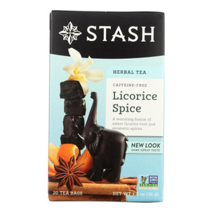 Stash Tea Company Premium Licorice Spice Herbal Tea - Caffeine Free - Case Of 6 - 20 Bags - J C Herbal Products