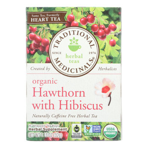 Traditional Medicinals Organic Heart Tea - Hawthorn With Hibiscus - Case Of 6 - 16 Bags - J C Herbal Products