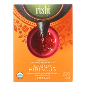 Rishi Organic Tea - Blueberry Hibiscus - Case Of 6 - 15 Bags - J C Herbal Products