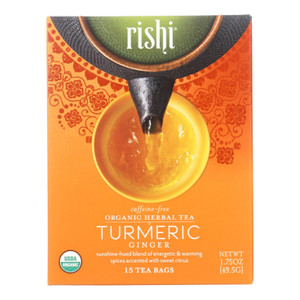 Rishi Tea Bag - Turmeric Ginger - Case Of 6 - 15 Bags - J C Herbal Products