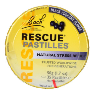 Bach Flower Remedies Rescue Pastilles Black Currant - 1.7 Oz - Case Of 12 - J C Herbal Products
