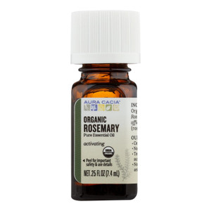 Aura Cacia - Organic Essential Oil - Rosemary - .25 Oz - J C Herbal Products