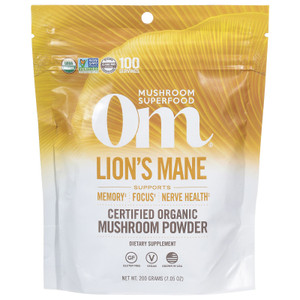 Om - Lion's Mane Organic Powder 200gr - 1 Each -7.05 Oz - J C Herbal Products