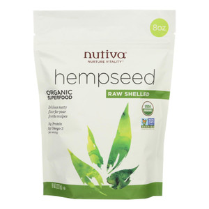 Nutiva Certified Organic Hempseed - Shelled - 8 Oz - Case Of 6 - J C Herbal Products
