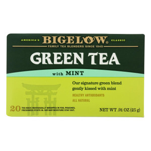 Bigelow Tea Green Tea - With Mint - Case Of 6 - 20 Bag - J C Herbal Products