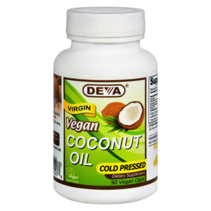 Deva Vegan Vitamins - Coconut Oil - Vegan - 90 Vegan Capsules - J C Herbal Products