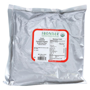 Frontier Herb Chili Pepper Organic Cayenne Ground 75000 Hu - Single Bulk Item - 1lb - J C Herbal Products