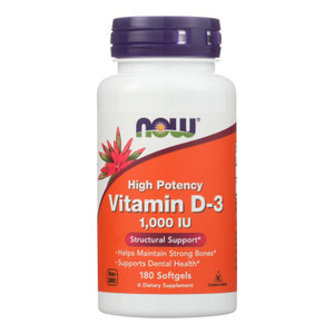 Now Foods - Vitamin D-3 1000iu - 1 Each-180 Sgel - J C Herbal Products