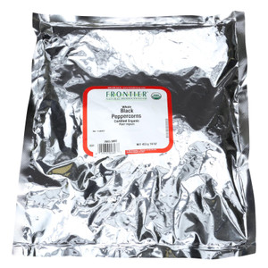 Frontier Herb Peppercorns Organic Whole Black - Single Bulk Item - 1lb - J C Herbal Products