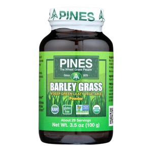 Pines International 100% Organic Barley Grass Powder - 3.5 Oz - J C Herbal Products