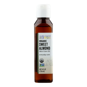 Aura Cacia - Organic Aromatherapy Sweet Almond Oil - 4 Fl Oz - J C Herbal Products