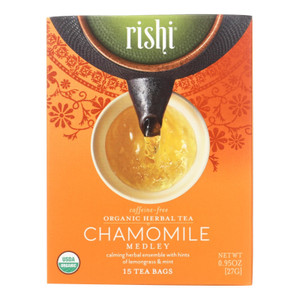 Rishi Herbal Blend - Chamomile Medley - Case Of 6 - 15 Bags - J C Herbal Products