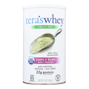 Tera's Whey Protein - Rbgh Free - Plain - Unsweetened - 12 Oz - J C Herbal Products