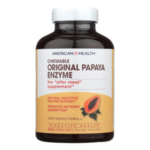 American Health - Original Papaya Enzyme Chewable - 600 Tablets - J C Herbal Products