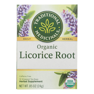 Traditional Medicinals Organic Licorice Root Herbal Tea - 16 Tea Bags - Case Of 6 - J C Herbal Products