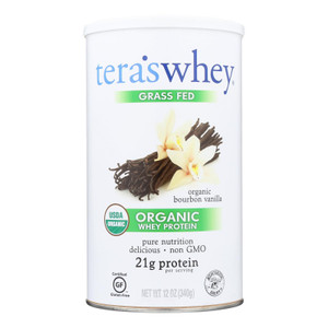 Teras Whey Protein Powder - Whey - Organic - Bourbon Vanilla - 12 Oz - J C Herbal Products
